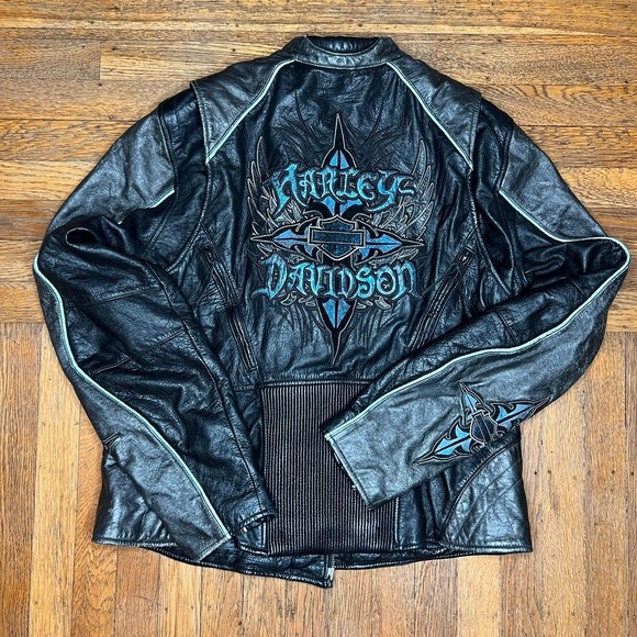 Harley-Davidson Jackets & Blazers - Harley Davidson Leather Jacket - Women's XL - 07 McBling Y2K - Twilight